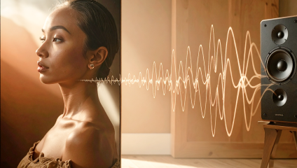Coluna a emitir ondas sonoras